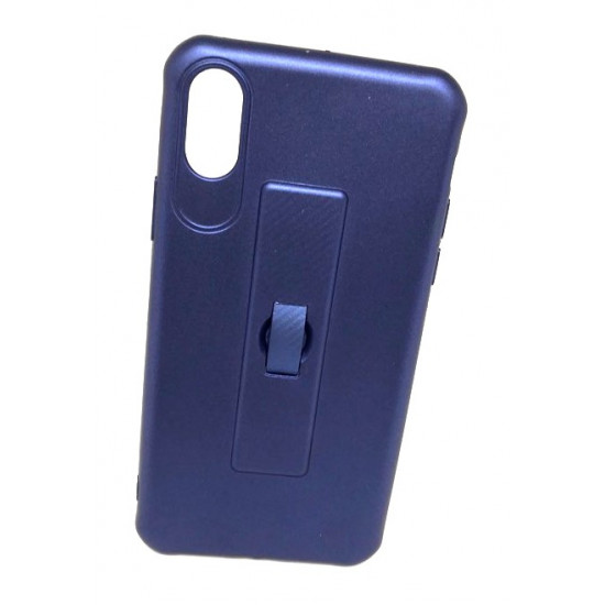 Capa Silicone Gel Com Anel De Dedo Motomo Apple Iphone X (5.5) Azul